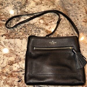 Kate Spade medium Crossbody zipper black leather